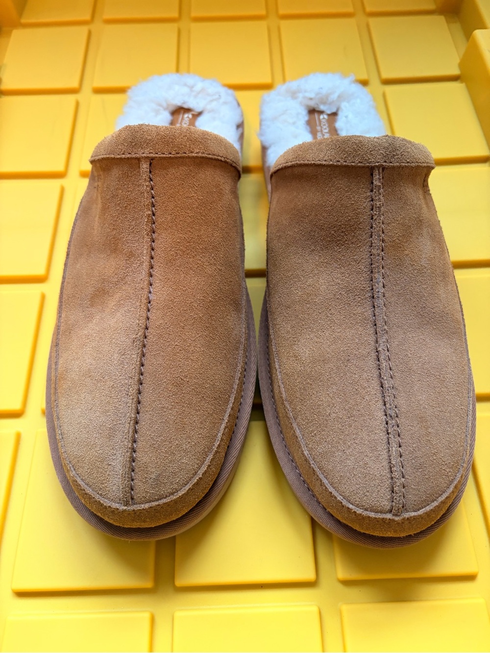 UGG Men's Suede Shearling-Lined Slippers in Chestnut